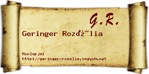 Geringer Rozália névjegykártya